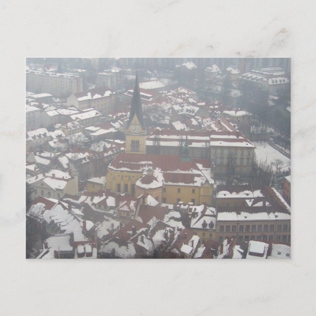 ljubljana vinterkyrka vykort (Framsida)