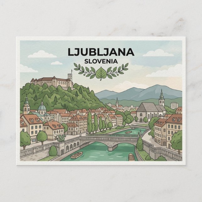 Ljubljana vykort (Framsida)