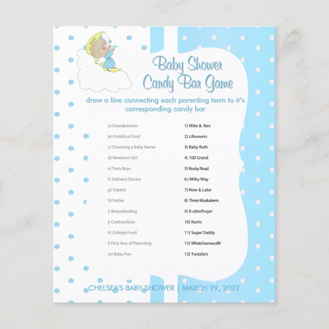 Ljucka, skrynklad liten stjärna - Pojke - Game Flygblad (Framsidan)