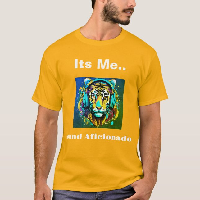 Ljud Aficionado: Gult T-Shirt med Tiger (Framsida)