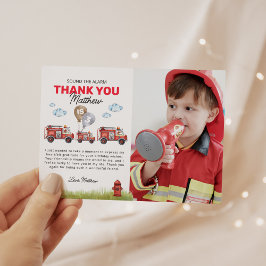 Ljud: Alarm Fireman Birthday Photo Tack Kort