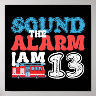 Ljud Alarm I är 13 Fyrlastbil 13:e födelsedagen Poster
