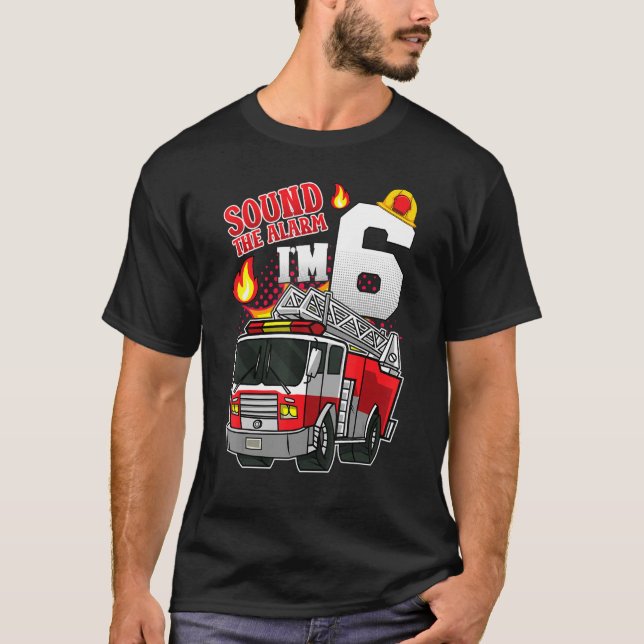 Ljud Alarm I är 6 brandsläckare 6e T Shirt (Framsida)