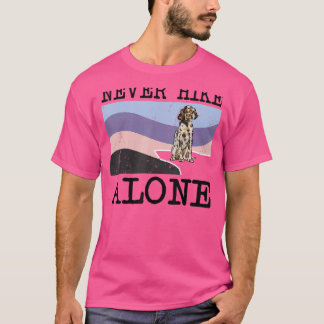 Ljud aldrig Ensamens engelska Hund Setter Hiking T Shirt