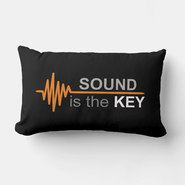 Ljud är Nyckel Classic Waveform Orange Line Lumbarkudde (Framsida)