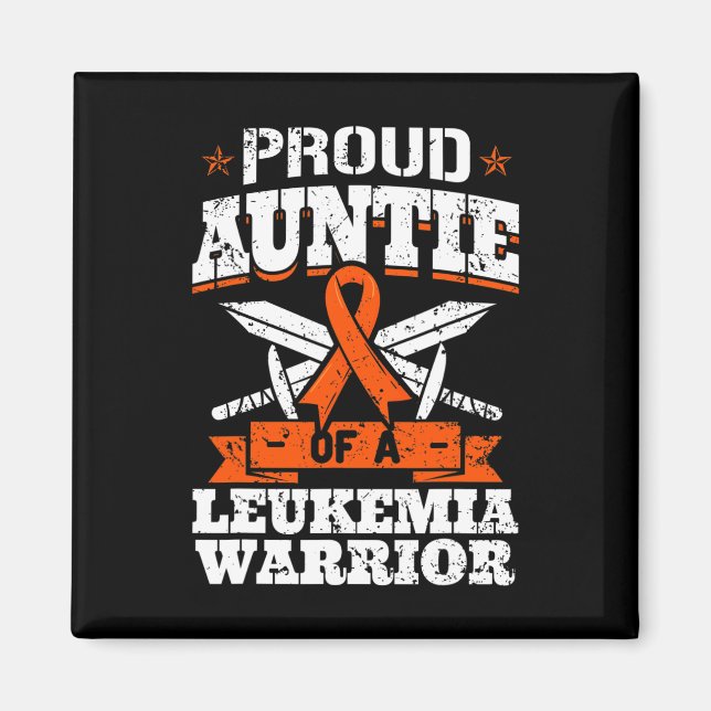Ljud Auntie of a Leukemia Warrior Awareness Blood Magnet (Framsidan)