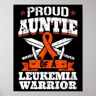Ljud Auntie of a Leukemia Warrior Awareness Blood Poster