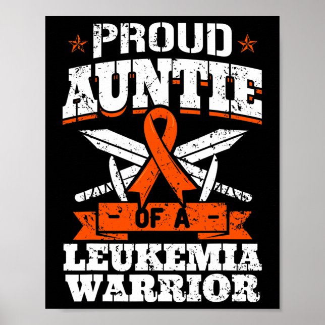 Ljud Auntie of a Leukemia Warrior Awareness Blood Poster (Framsidan)