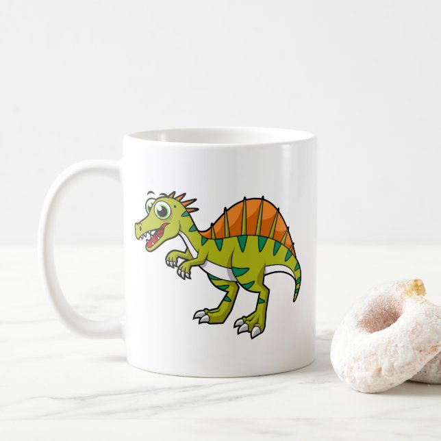 Ljud av en leende spinosaurus. kaffemugg (Med munk)