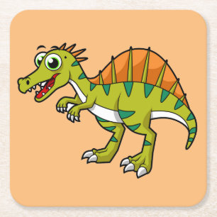 Ljud av en leende spinosaurus. underlägg papper kvadrat