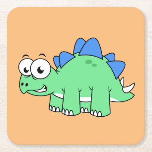 Ljud av en Stegosaurus. 2 Underlägg Papper Kvadrat
