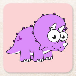 Ljud av en triceratops. underlägg papper kvadrat