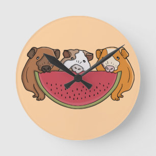 Ljud av Grisar och Watermelon Rund Klocka