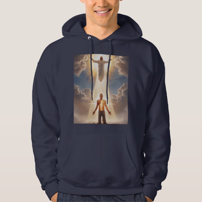 Ljud av hans ljus - Den inspirerande kristna Huvan Hoodie (Framsida)