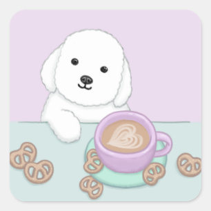 Ljud av Hund, kaffe och kakor Fyrkantigt Klistermärke