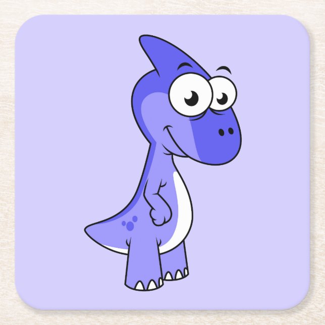 Ljud av parasaurolophus dosinosaur. 2 underlägg papper kvadrat (Framsidan)