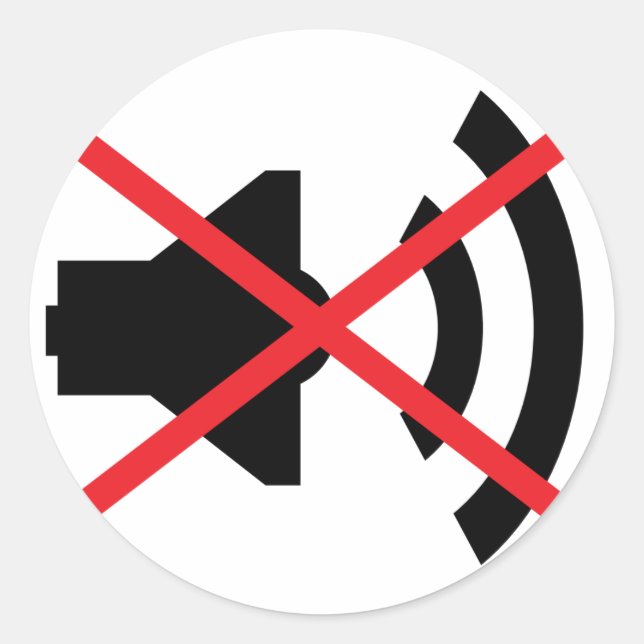 🔊 ljud av 🔇 runt klistermärke (Framsida)