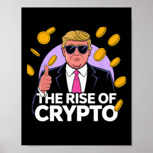 Ljud av Stiga upp på Crypto Bitcoin Trump till Mån Poster