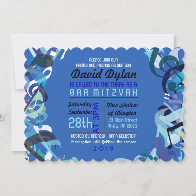 LJUD AV TORAH Fladdermus Pub Mitzvah-inbjudan Inbjudningar (Framsida)