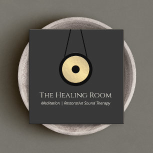 Ljud Bath Therapy Gong Fyrkantigt Visitkort