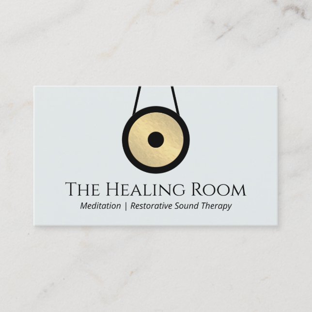 Ljud Bath Therapy Gong Logotyp Visitkort (Framsida)