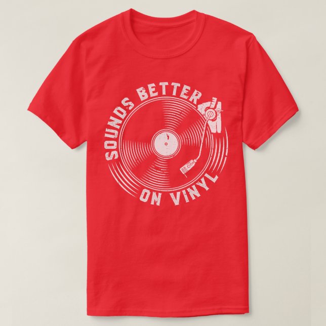 Ljud bättre på vinylregister t shirt (Design framsida)