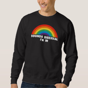 Ljud Bisexual jag är i Lgbt Flagga Lgbtq Lång Ärmad Tröja