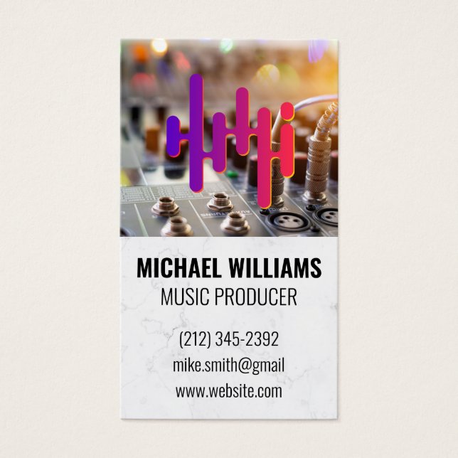 Ljud Board Mixer | Teknik | Digital Logotyp Visitkort (Framsidan)