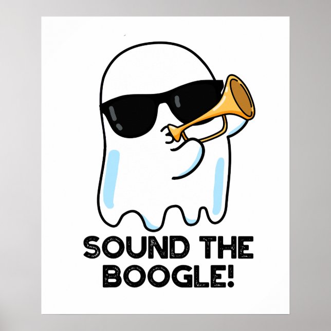 Ljud Boogle Funny Ghost Bugle Pun Poster (Framsidan)