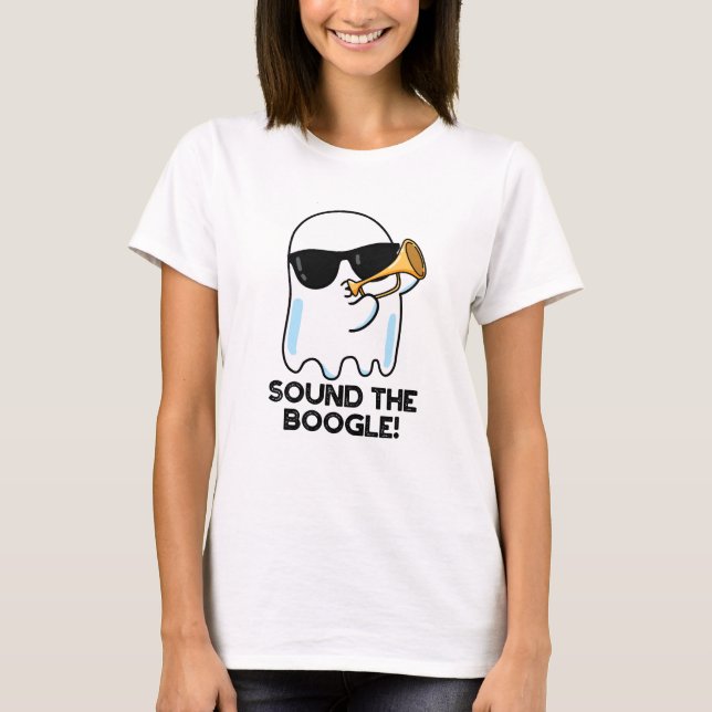 Ljud Boogle Funny Ghost Bugle Pun T Shirt (Framsida)