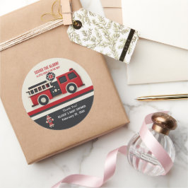 Ljud den minimalistiska brandgubbskuvret för larmm runt klistermärke