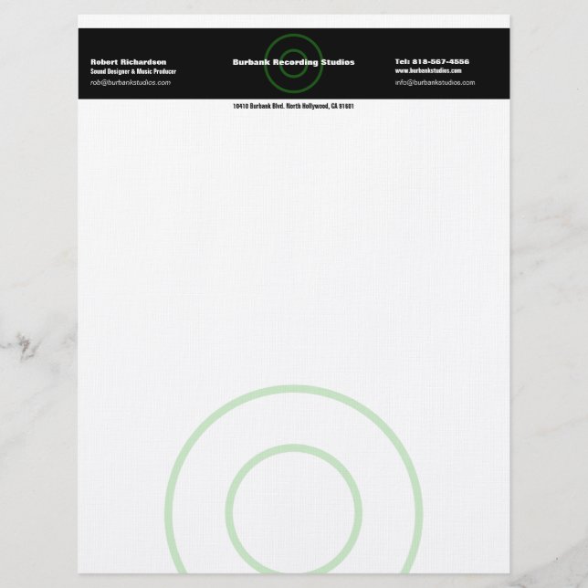 Ljud Designer Letterhead Brevhuvud (Framsida)
