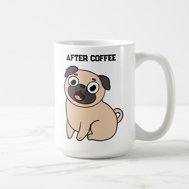 Ljud före kaffe efter kaffe Pug Mugg (Höger)