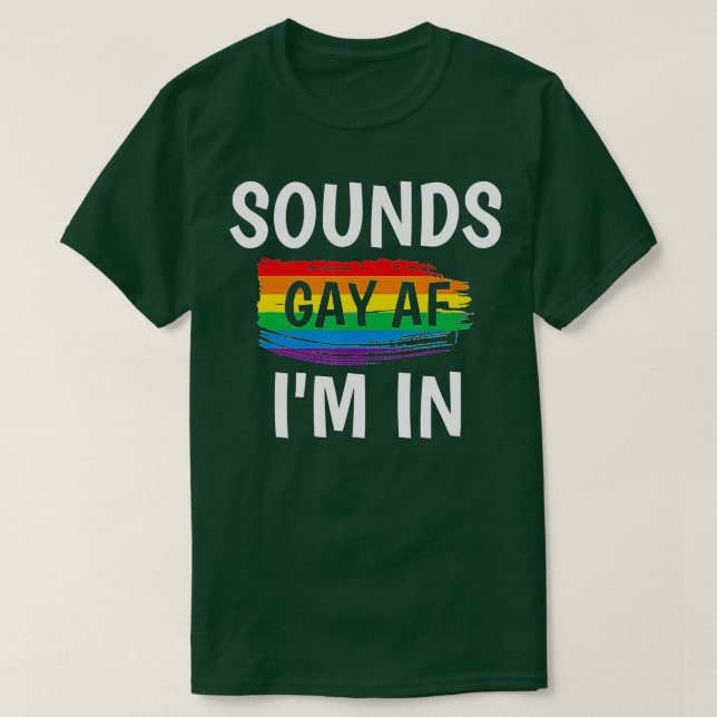 Ljud Gay AF IIm i Gay pride Rainbow Rand T Shirt (Design framsida)