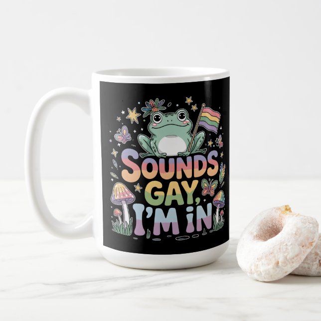 Ljud Gay I är i groddjursdesign Kaffemugg (Med munk)