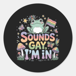 Ljud Gay I är i groddjursdesign Runt Klistermärke