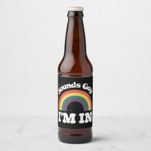 Ljud Gay I är i HBT-Pridet månad Ölflaska Etikett