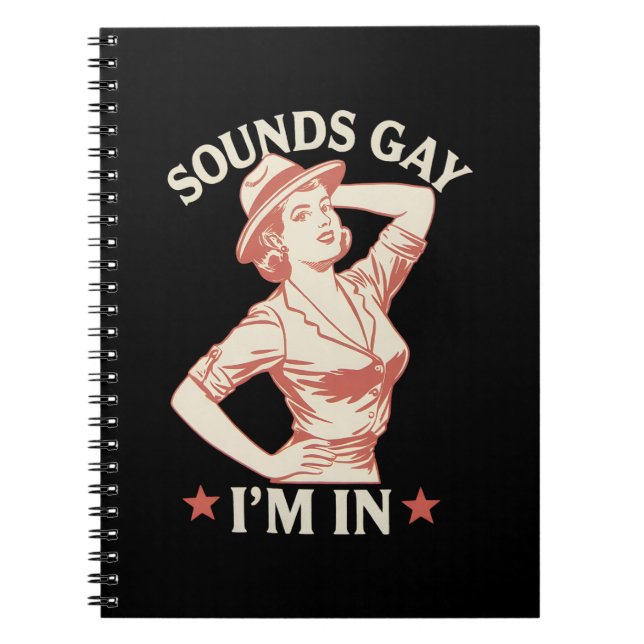 Ljud Gay I är i Lesbisk Cowgirl Howdy HGBTQ Anteckningsbok (Framsidan)