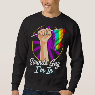 Ljud Gay I är i Lgbt Gay pride Rainbow Flagga Lång Ärmad Tröja
