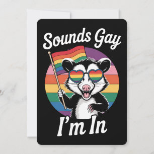 Ljud Gay I är i Possum LGBTQ-Pridet Rainbow Inbjudningar