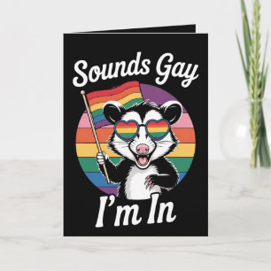 Ljud Gay I är i Possum LGBTQ-Pridet Rainbow Kort