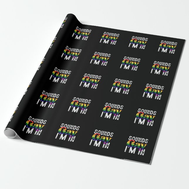 Ljud Gay I är i Rainbow LGBT Flagga Month Month Presentpapper (Utrullad)