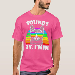 Ljud Gay I är i regnbåge, Pride Retro Cat Gay T Shirt