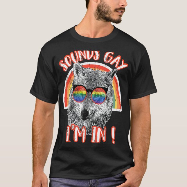 Ljud Gay I är i Varg Rainbow Sunglasses Lgbt Pri T Shirt (Framsida)