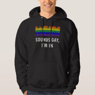 Ljud Gay I är med regnbåge Flagga för Pride 2 Hoodie