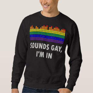 Ljud Gay I är med regnbåge Flagga för Pride 2 Lång Ärmad Tröja