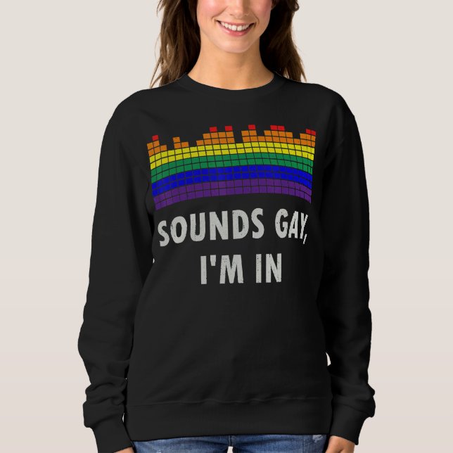 Ljud Gay I är med regnbåge Flagga för Pride 2 T Shirt (Framsida)