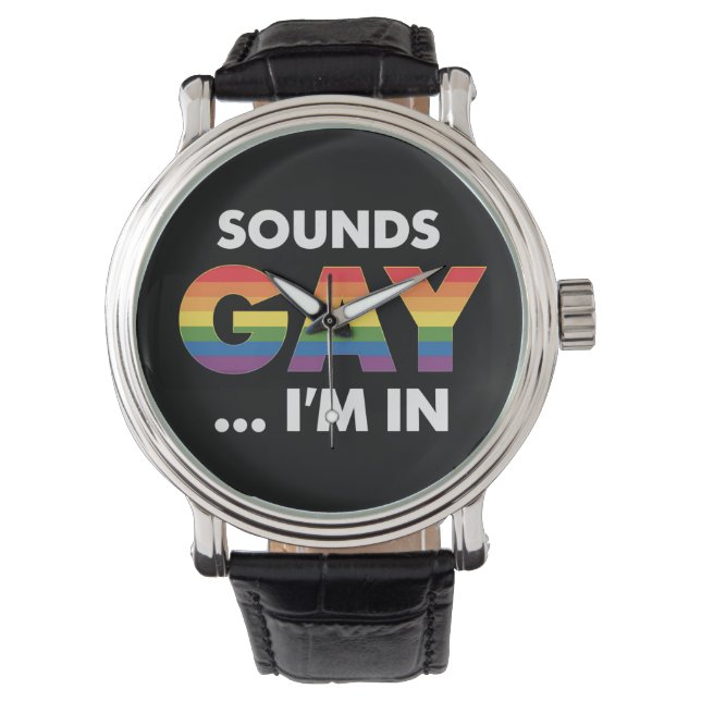 Ljud Gay I är Rainbow LGBTQ Pride Armbandsur (Framsida)