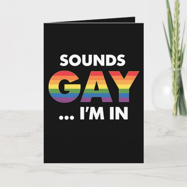 Ljud Gay I är Rainbow LGBTQ Pride Kort (Framsida)