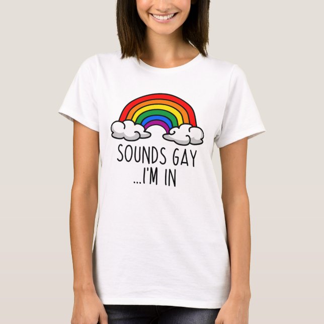 LJUD GAY I, Cute Rainbow T Shirt (Framsida)